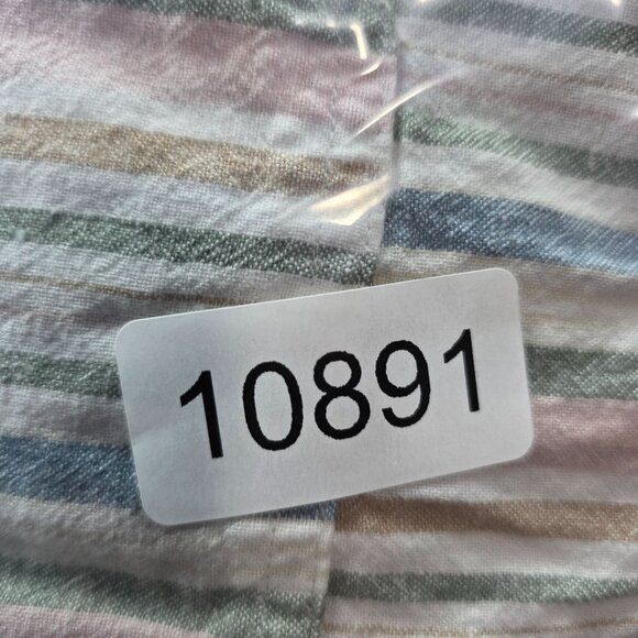 Womens Cato Multicolor Striped Linen Blend Pants Hi Rise Elastic Waist 14/16W - Picture 9 of 10